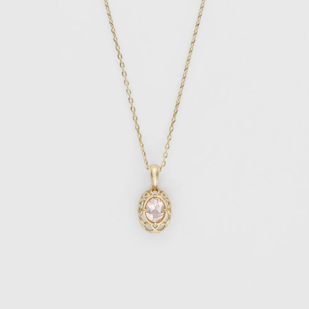 <April Birthstone> K10 Morganite Necklace