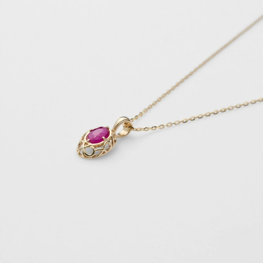 <July Birthstone> K10 Ruby Necklace - Image 6