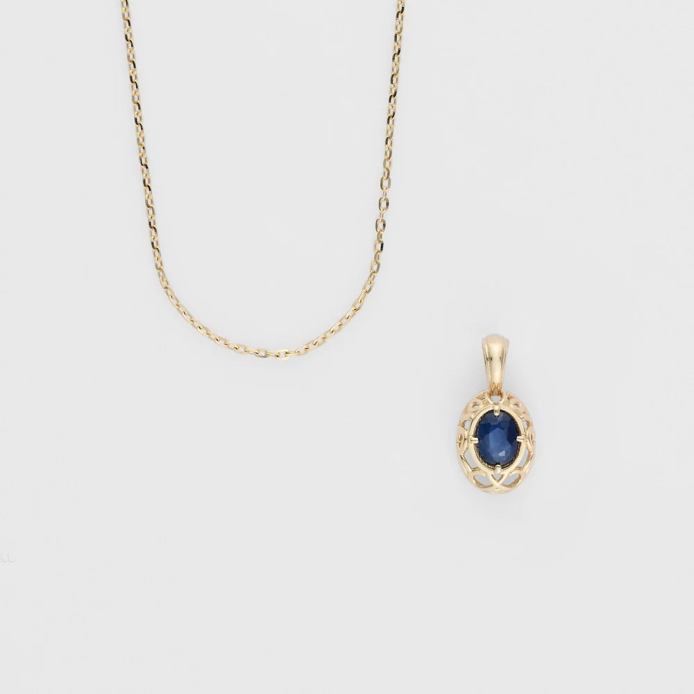 <September Birthstone> K10 Sapphire Necklace - Image 3