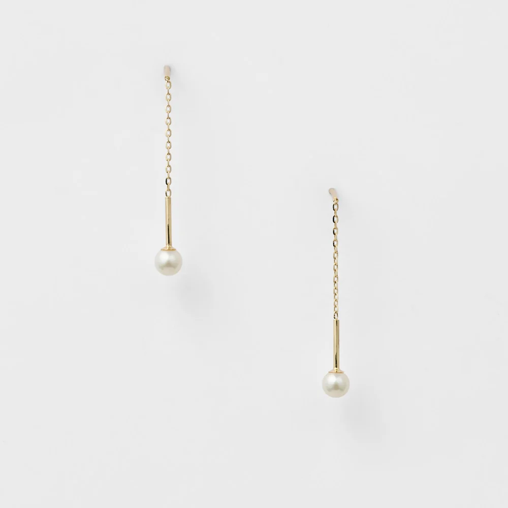 K10 Pearl Long Earrings