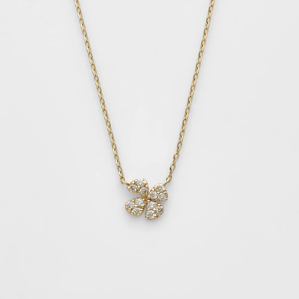K10 Diamond Clover Motif Necklace (0.05ct)