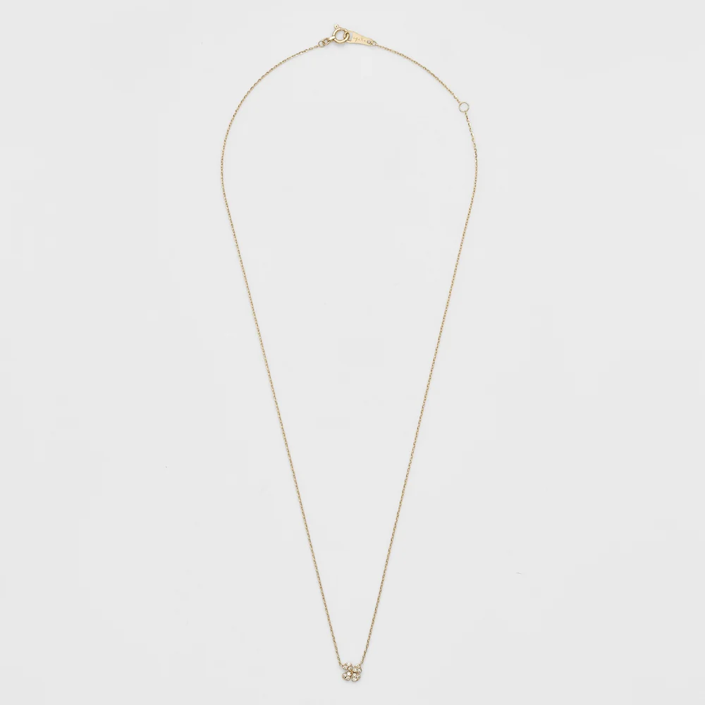 K10 Diamond Clover Motif Necklace (0.05ct) - Image 2