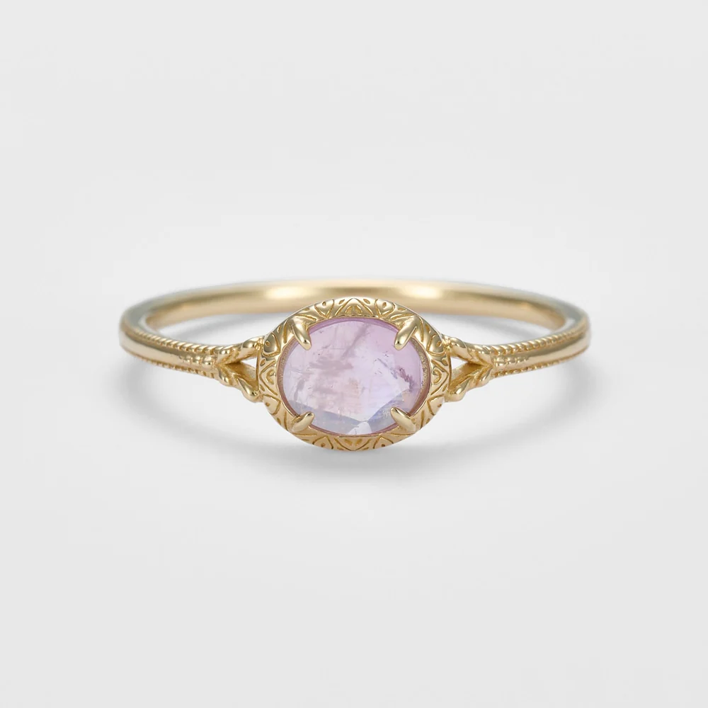 K10 Feldspar/Amethyst Ring