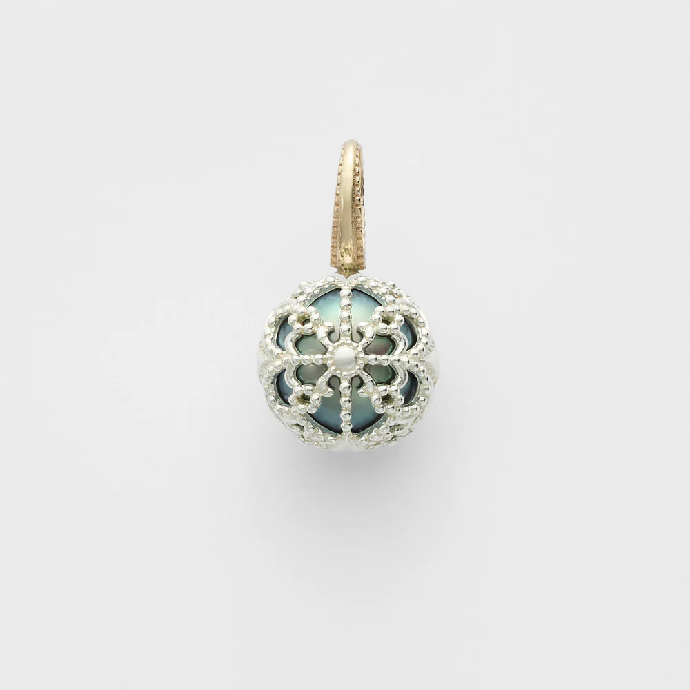 Silver/K10 Pearl Charm (Black) - Image 2