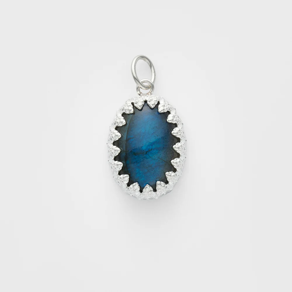 Silver Labradorite Charm