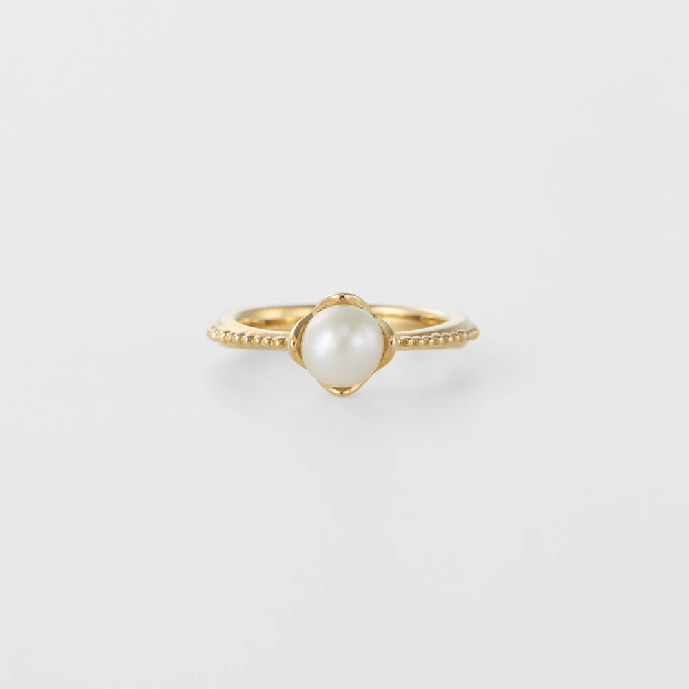 <June Birthstone> K10 Pearl Baby Ring
