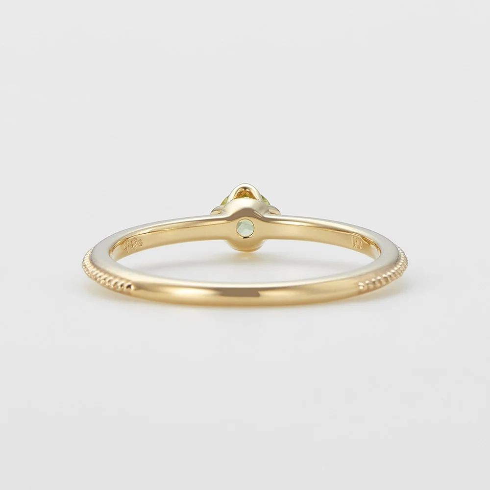 <August Birthstone> K10 Peridot Pinky Ring (Mother) - Image 3
