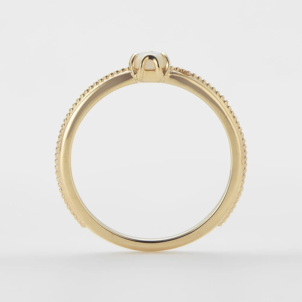 <October Birthstone> K10 Opal Pinky Ring (Mother) - Image 4
