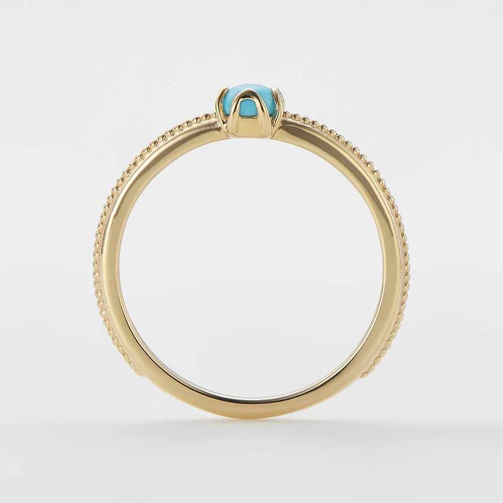 <December Birthstone> K10 Turquoise Pinky Ring (Mother) - Image 4