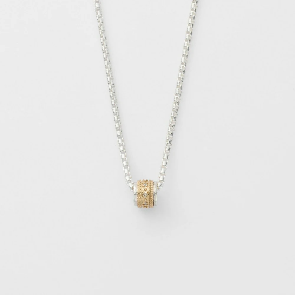 Silver/K10 Diamond Necklace